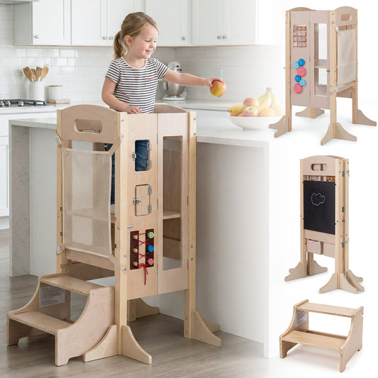 Foldable Toddler Step Stool, Wooden Kitchen Standing Tower, 2-Step Toddler & Kids Furniture Options at Gallery Canada