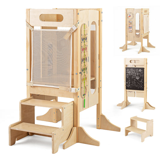Foldable Toddler Tower with 2-Step Stool and Safety Net for 3+ Years Old Toddler & Kids Furniture Options at Gallery Canada