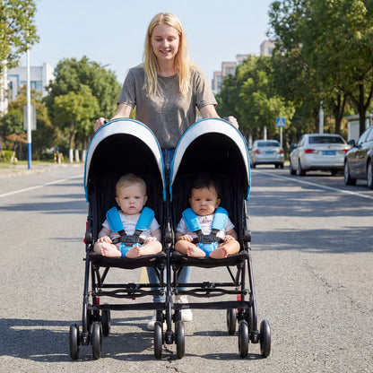 Foldable Twin Baby Double Stroller Ultralight Umbrella Kids Stroller, Navy Baby Strollers at Gallery Canada