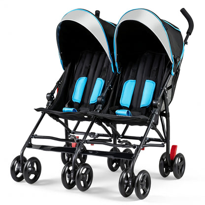 Foldable Twin Baby Double Stroller Ultralight Umbrella Kids Stroller, Navy Baby Strollers at Gallery Canada