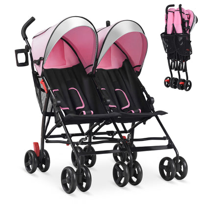 Foldable Twin Baby Double Stroller, Ultralight Umbrella, Pink Baby Strollers Pink at Gallery Canada
