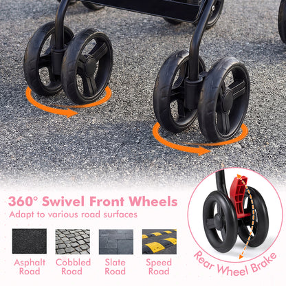 Foldable Twin Baby Double Stroller, Ultralight Umbrella, Pink Baby Strollers at Gallery Canada