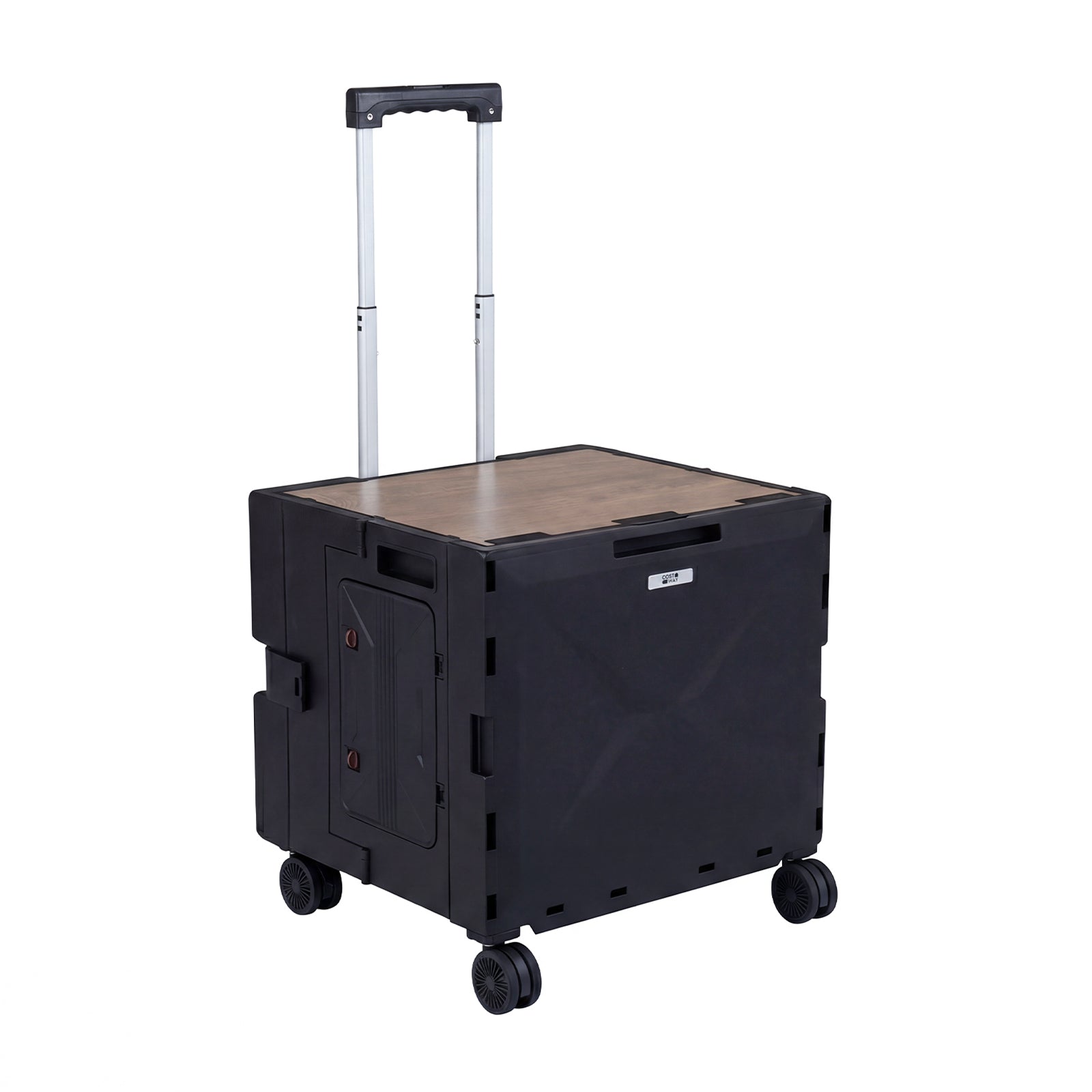 Foldable Utility Cart, 4 Rotate Wheels, Cup Holder, Black Garden Carts Black at Gallery Canada