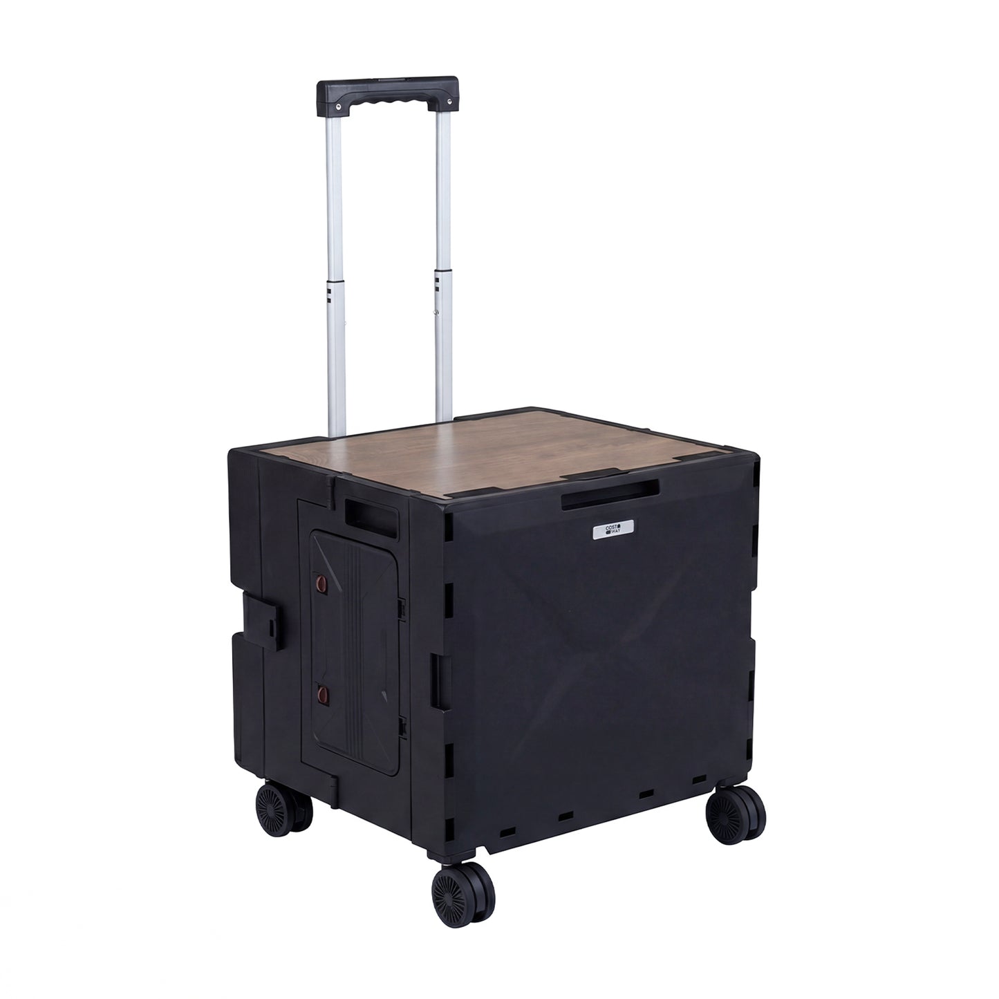 Foldable Utility Cart, 4 Rotate Wheels, Cup Holder, Black Garden Carts Black at Gallery Canada