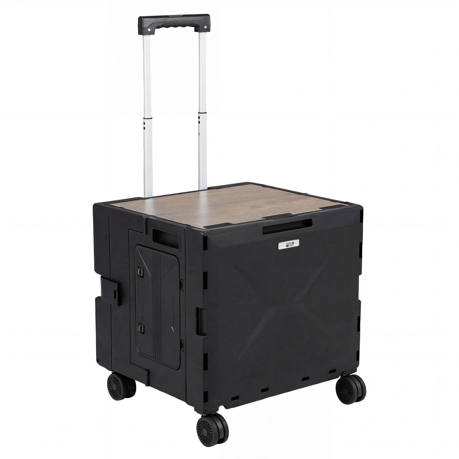 Foldable Utility Cart, 4 Rotate Wheels, Cup Holder, Black Garden Carts at Gallery Canada