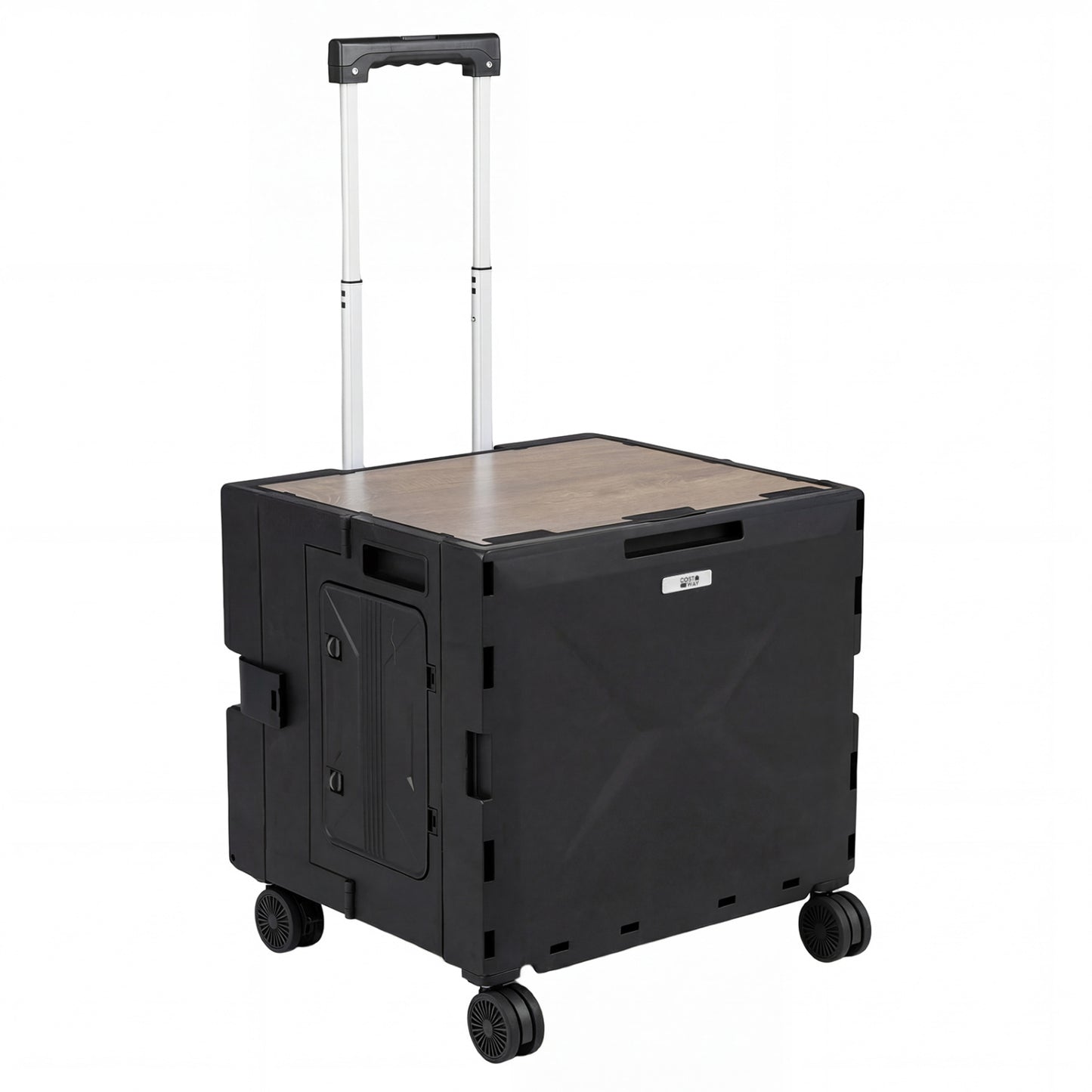 Foldable Utility Cart, 4 Rotate Wheels, Cup Holder, Black Garden Carts at Gallery Canada