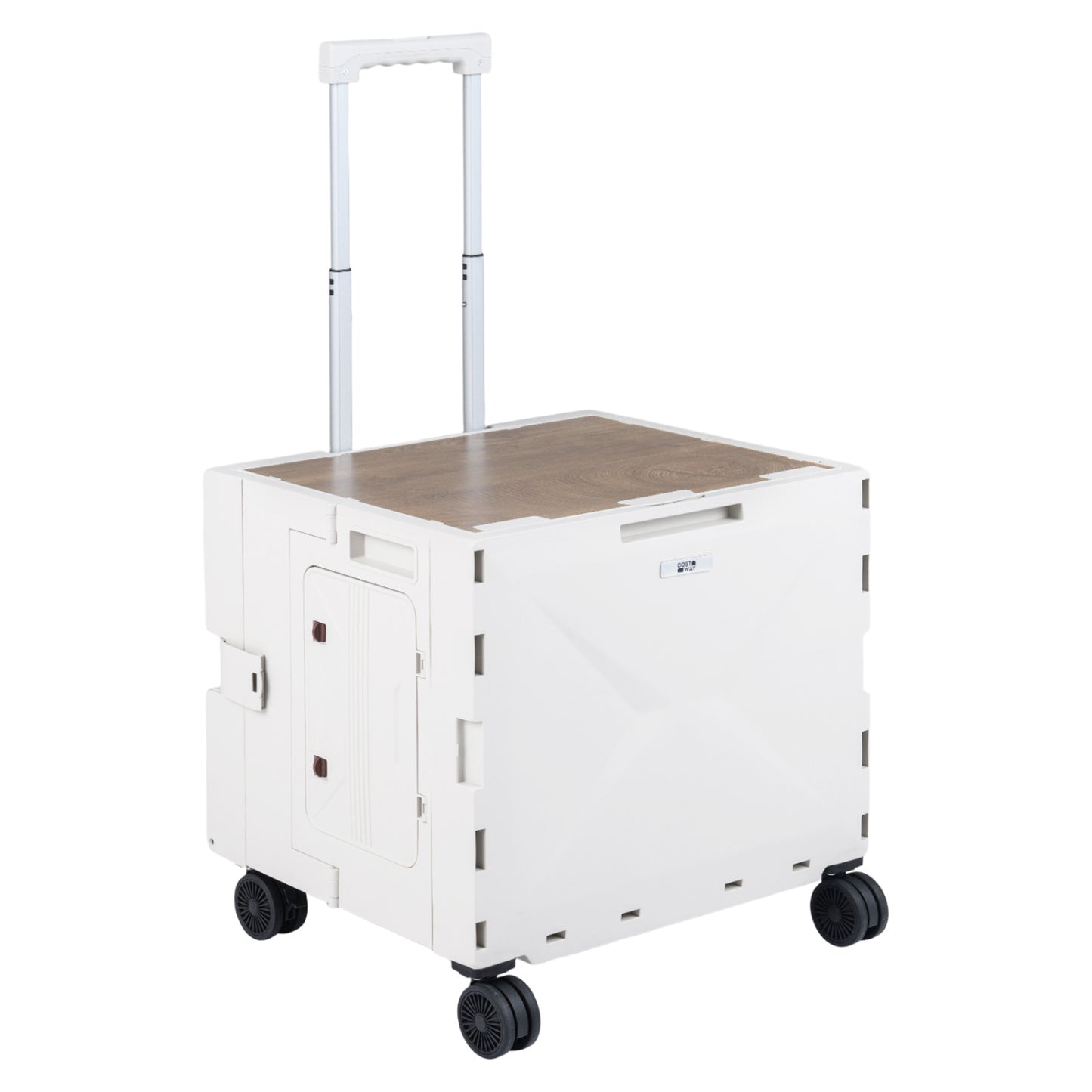 Foldable Utility Cart, 4 Rotate Wheels, Cup Holder, White Garden Carts at Gallery Canada