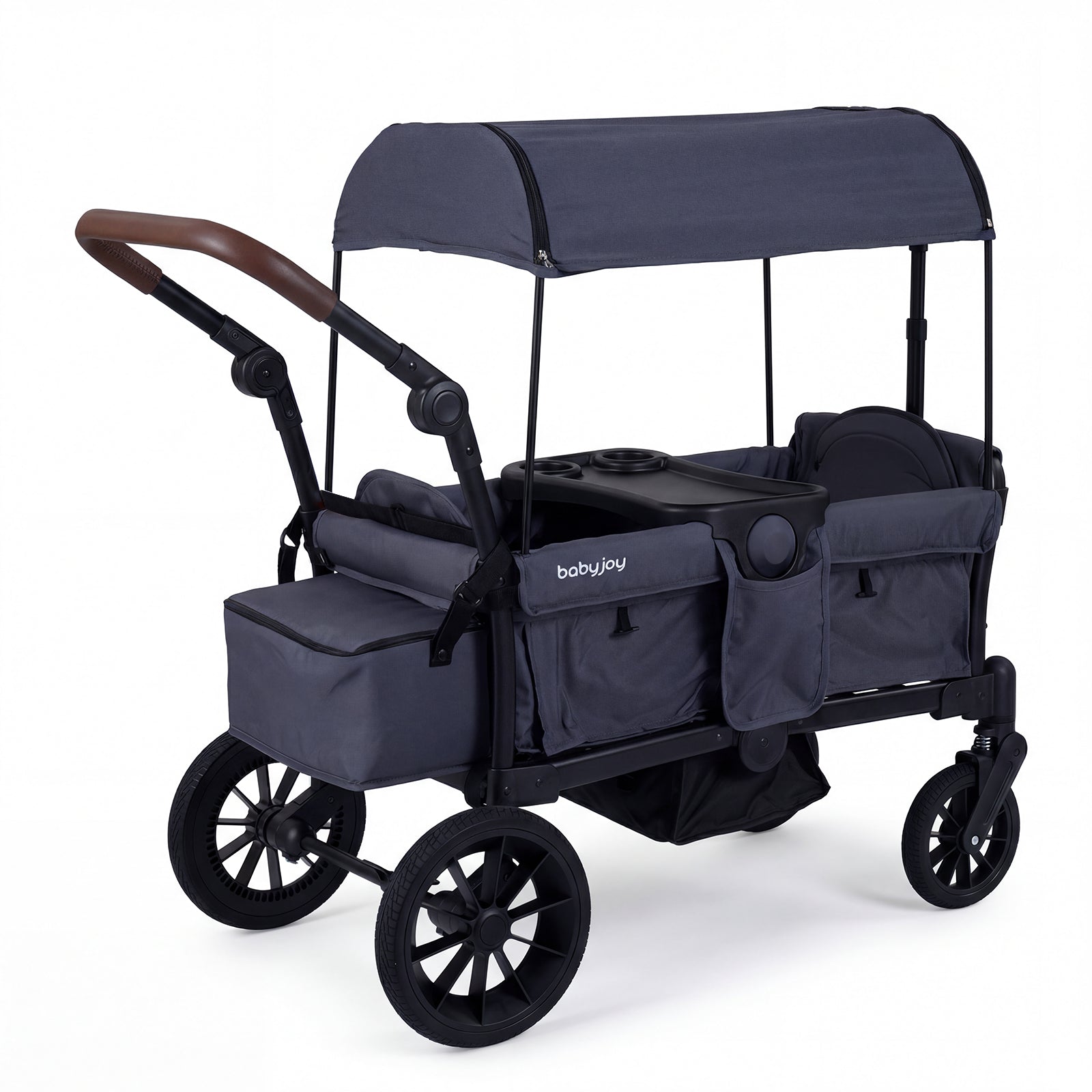 Foldable Wagon Stroller For 2 Kids, Double Seater, Removable Canopy, Gray Baby Strollers at Gallery Canada