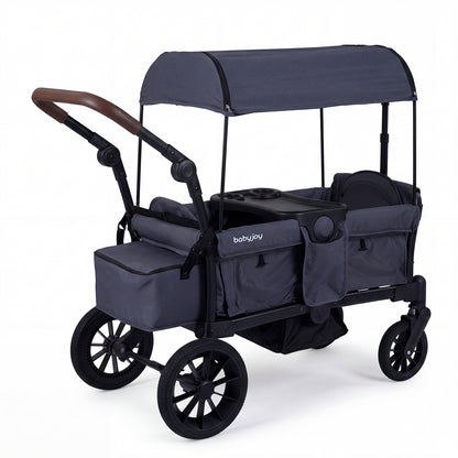 Foldable Wagon Stroller For 2 Kids, Double Seater, Removable Canopy, Gray Baby Strollers at Gallery Canada