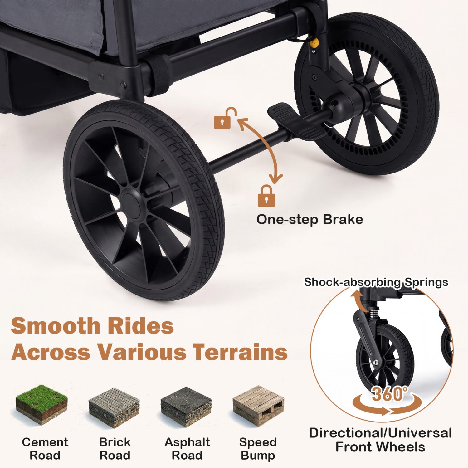 Foldable Wagon Stroller For 2 Kids, Double Seater, Removable Canopy, Gray Baby Strollers at Gallery Canada