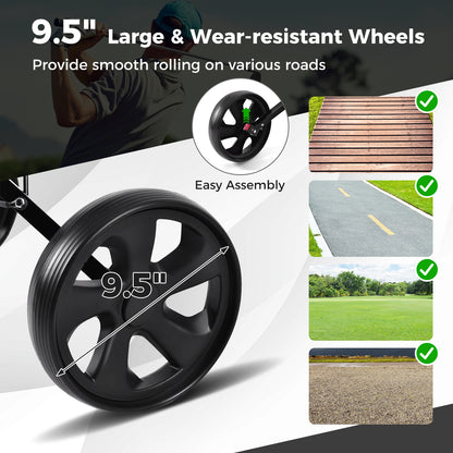 Folding 2 Wheels Golf Cart Trolley With Scoreboard, Black