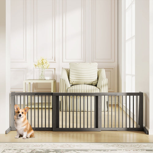 Folding 3 Panel Wood Dog Fence