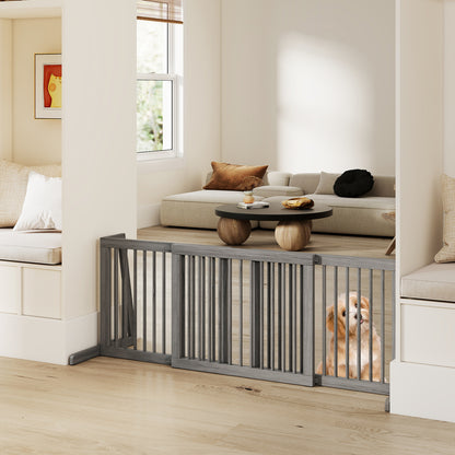 Folding 3 Panel Wood Dog Fence