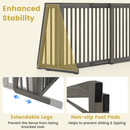 Folding 3 Panel Wood Dog Fence