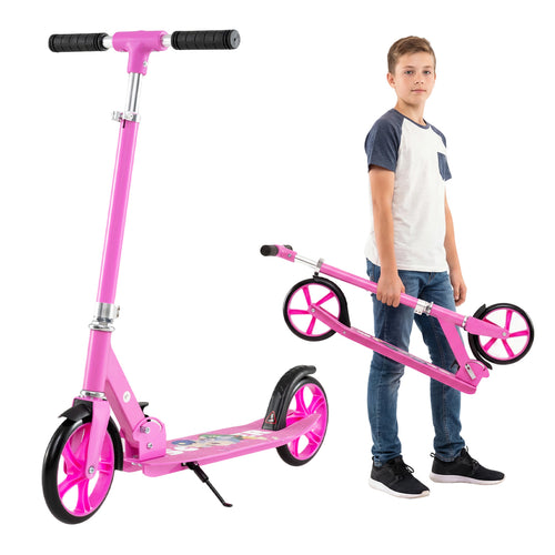 Folding Aluminum Scooter, 3 Adjustable Heights, Pink