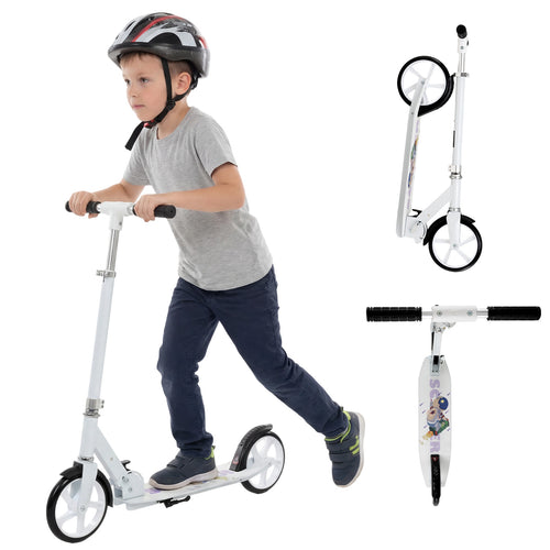 Folding Aluminum Scooter, 3 Adjustable Heights, White