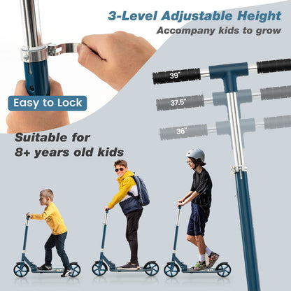 Folding Aluminum Alloy Scooter, 3 Adjustable Heights, Blue Scooters at Gallery Canada
