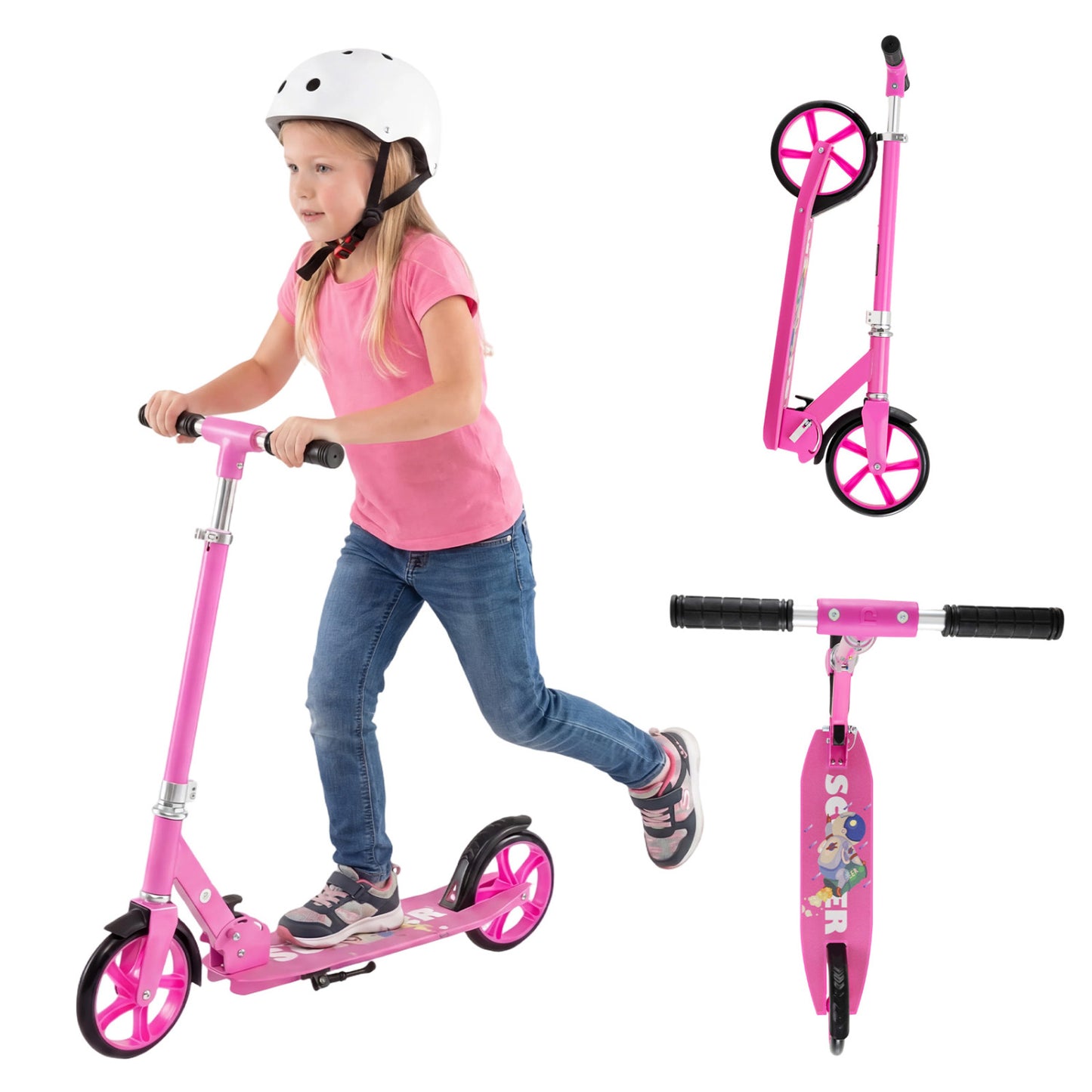Folding Aluminum Scooter, 3 Adjustable Heights, Pink Scooters at Gallery Canada