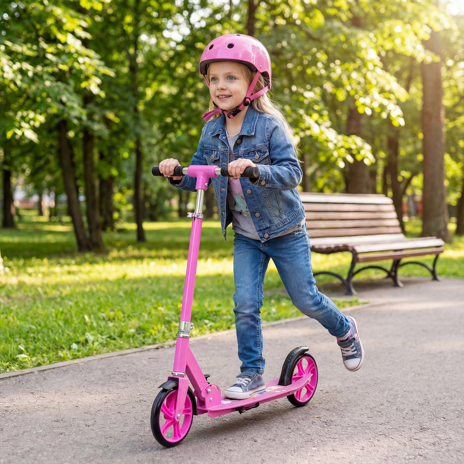 Folding Aluminum Scooter, 3 Adjustable Heights, Pink Scooters at Gallery Canada