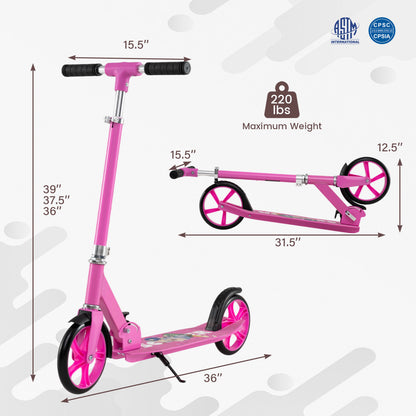 Folding Aluminum Scooter, 3 Adjustable Heights, Pink Scooters at Gallery Canada