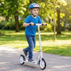 Folding Aluminum Scooter, 3 Adjustable Heights, White