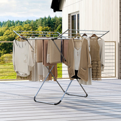 Folding Aluminum Clothes Drying Rack with 2 Side Wings Drying Racks at Gallery Canada