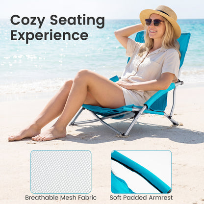 Folding Beach Chairs Set of 2, Portable Lightweight, Blue Beach & Lawn Chairs at Gallery Canada
