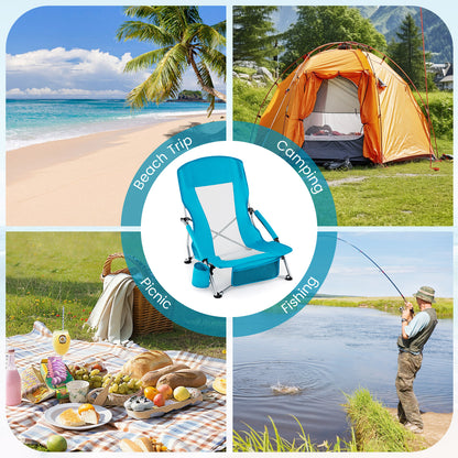 Folding Beach Chairs Set of 2, Portable Lightweight, Blue Beach & Lawn Chairs at Gallery Canada