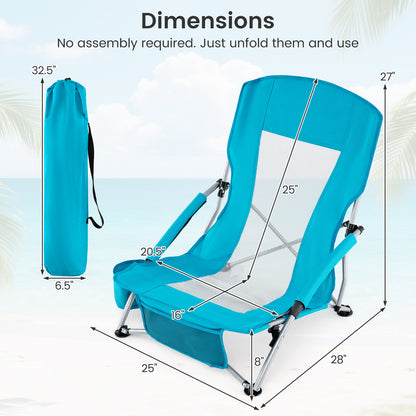 Folding Beach Chairs Set of 2, Portable Lightweight, Blue Beach & Lawn Chairs at Gallery Canada