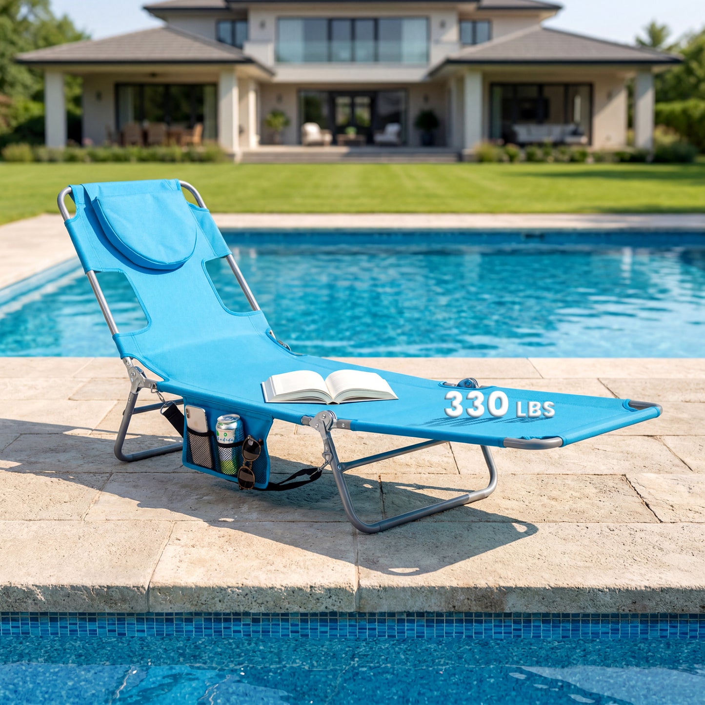 Folding Beach Lounge Chair, Adjustable Backrest, Turquoise Beach & Lawn Chairs at Gallery Canada