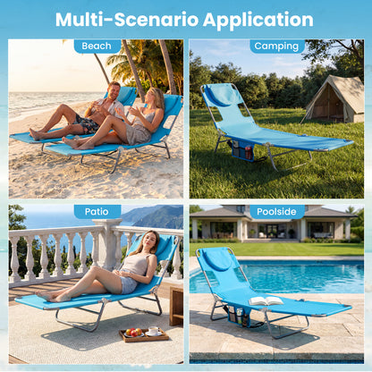 Folding Beach Lounge Chair, Adjustable Backrest, Turquoise Beach & Lawn Chairs at Gallery Canada