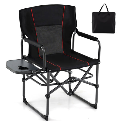 Folding Camping Chair With Side Table, Cup Holder, Black Camping Furniture at Gallery Canada