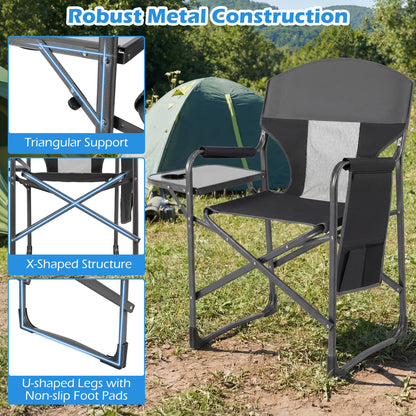 Folding Camping Chair With Cup Holder, Storage Pocket, Black Camping Furniture at Gallery Canada
