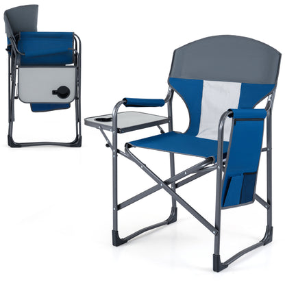 Folding Camping Chair With Cup Holder, Storage Pocket, Navy Camping Furniture Navy at Gallery Canada