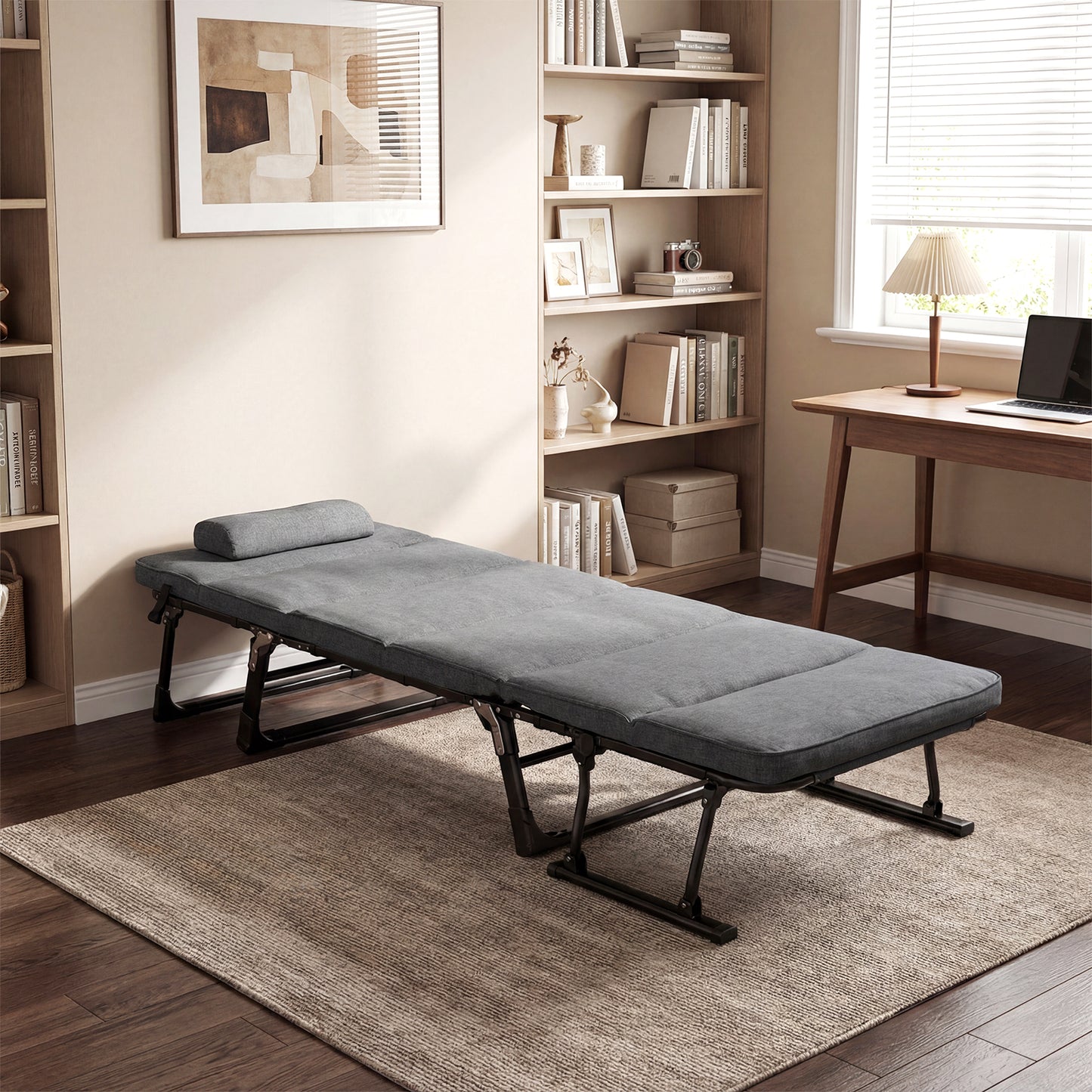 Folding Camping Cot With Mattress, 3 In 1 Convertible Sofa Sleeper, Gray Camping Furniture at Gallery Canada