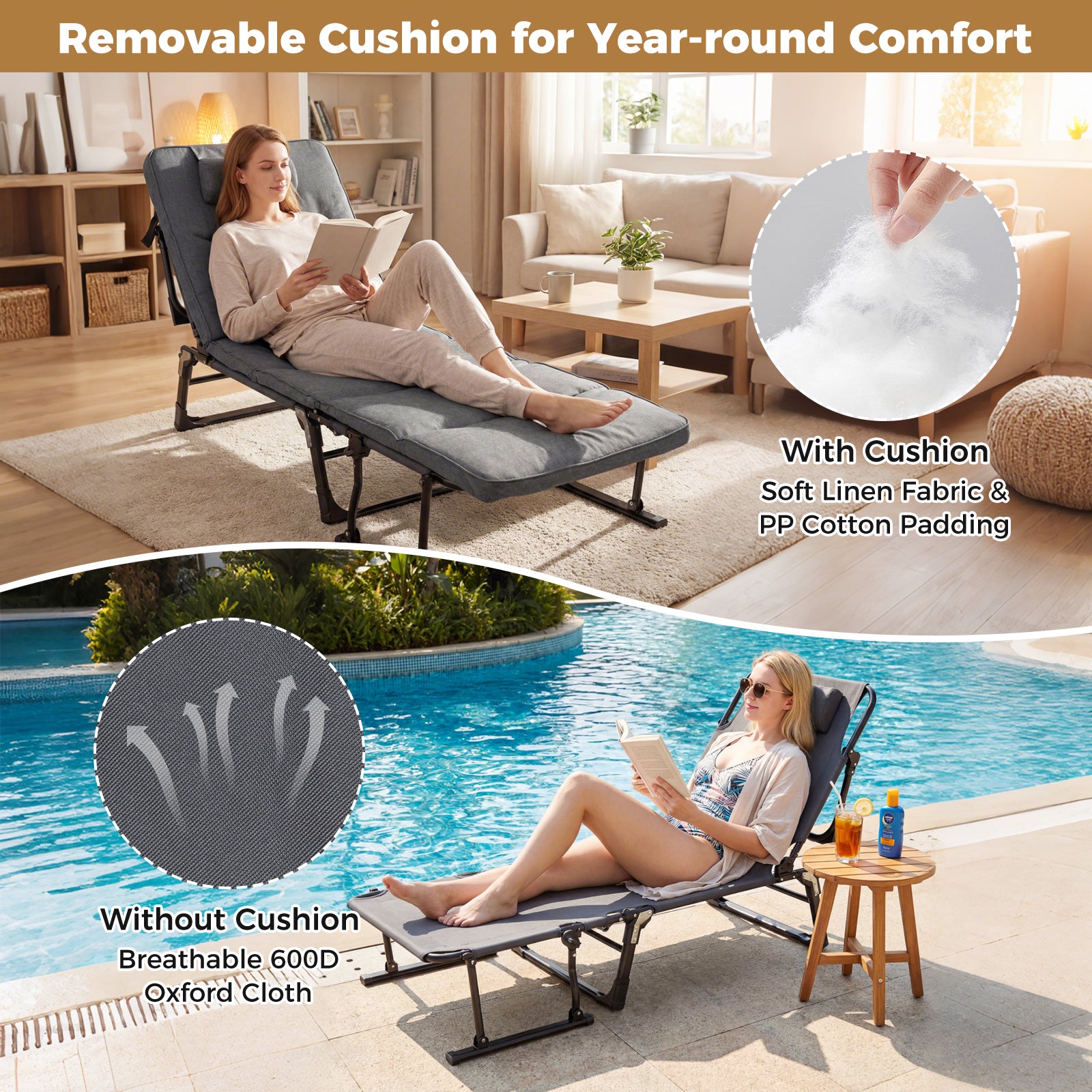 Folding Camping Cot With Mattress, 3 In 1 Convertible Sofa Sleeper, Gray Camping Furniture at Gallery Canada