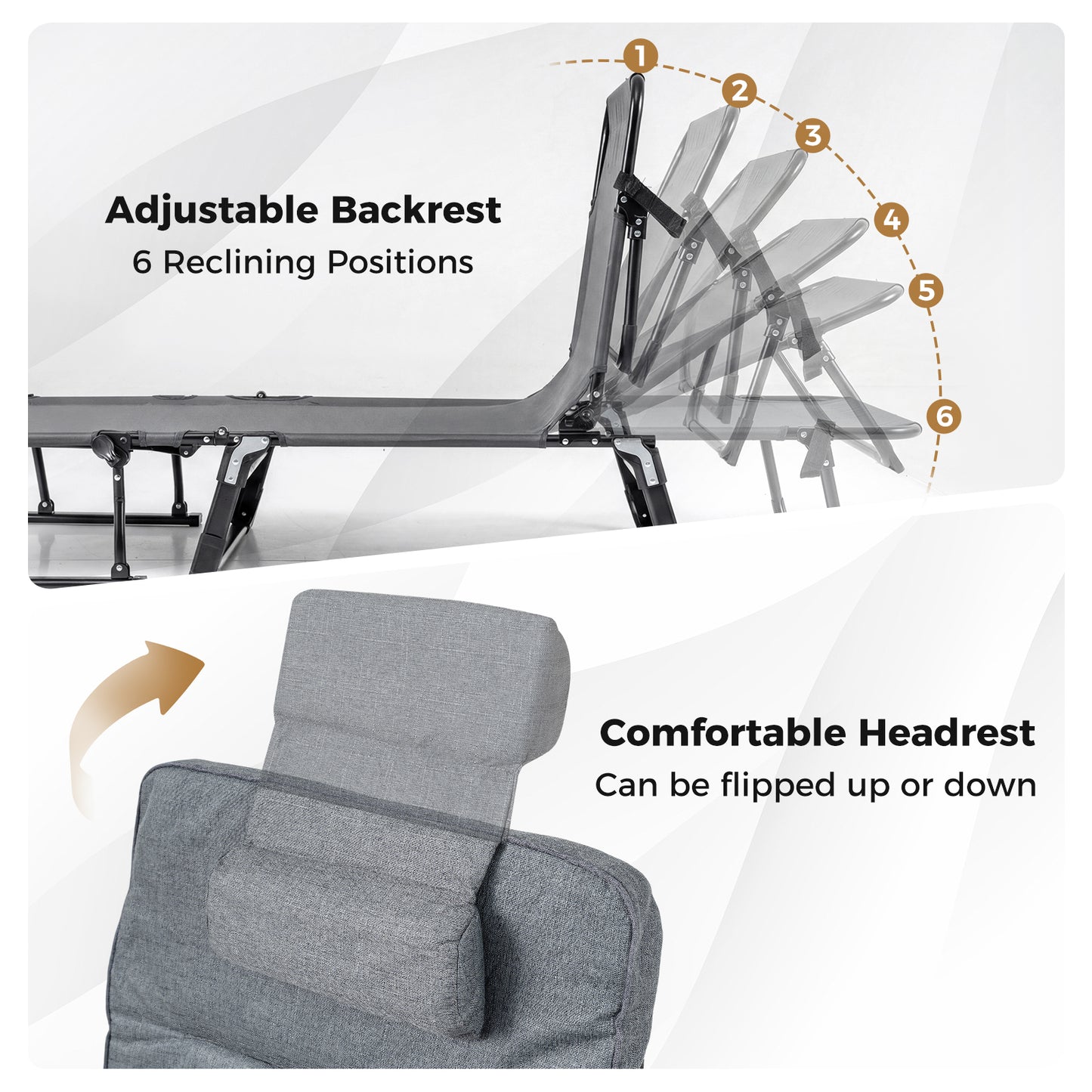 Folding Camping Cot With Mattress, 3 In 1 Convertible Sofa Sleeper, Gray Camping Furniture at Gallery Canada