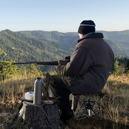 Folding Camping Stool 360° Swivel Hunting Chair with Anti-Sink Feet, Camouflage Camping at Gallery Canada