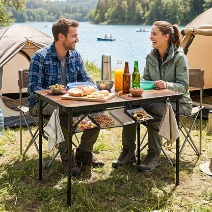 Folding Camping Table, Adjustable Height, With Storage Net Picnic Tables at Gallery Canada