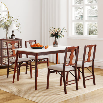 Upholstered Folding Chairs, Set of 2, Comfy Padded Seats, Beige Dining Chairs at Gallery Canada