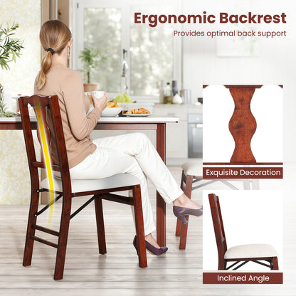 Upholstered Folding Chairs, Set of 2, Comfy Padded Seats, Beige Dining Chairs at Gallery Canada
