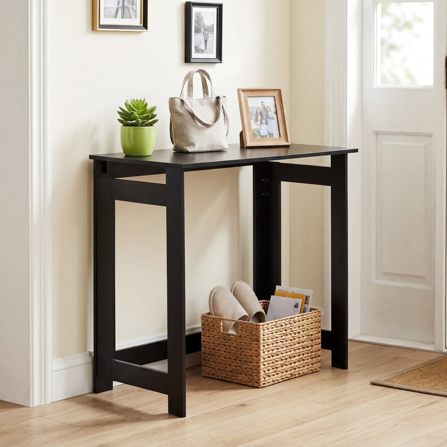 Folding Console Table with Foldable Legs, Black Console Tables at Gallery Canada