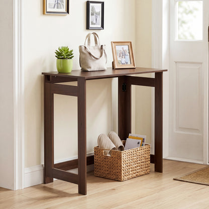 Folding Console Table with Foldable Legs, Brown Console Tables at Gallery Canada
