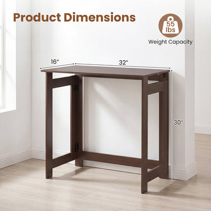 Folding Console Table with Foldable Legs, Brown Console Tables at Gallery Canada