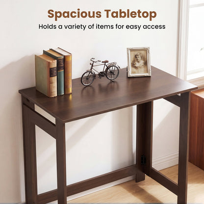 Folding Console Table with Foldable Legs, Brown Console Tables at Gallery Canada