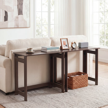 Folding Console Table with Foldable Legs, Brown Console Tables at Gallery Canada