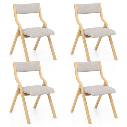 Folding Dining Chair Set of 4 Wooden Upholstered Dining Chairs with Solid Wood Frame Dining Chairs Options at Gallery Canada