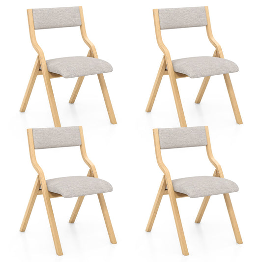 Folding Dining Chair Set of 4 Wooden Upholstered Dining Chairs with Solid Wood Frame Dining Chairs Options at Gallery Canada