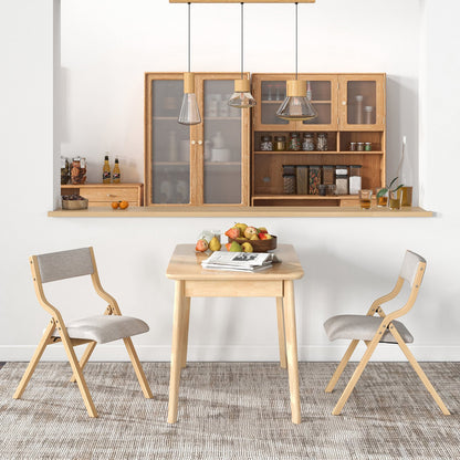 Folding Dining Chair Set of 4 Wooden Upholstered Dining Chairs with Solid Wood Frame Dining Chairs at Gallery Canada