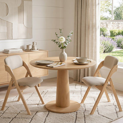 Ensemble de 2 chaises de salle à manger pliantes, Beige